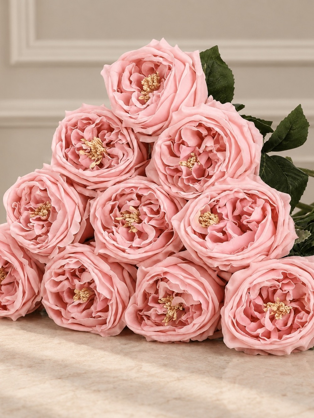 Blush Pink Faux Peony Bouquet - Unbranded